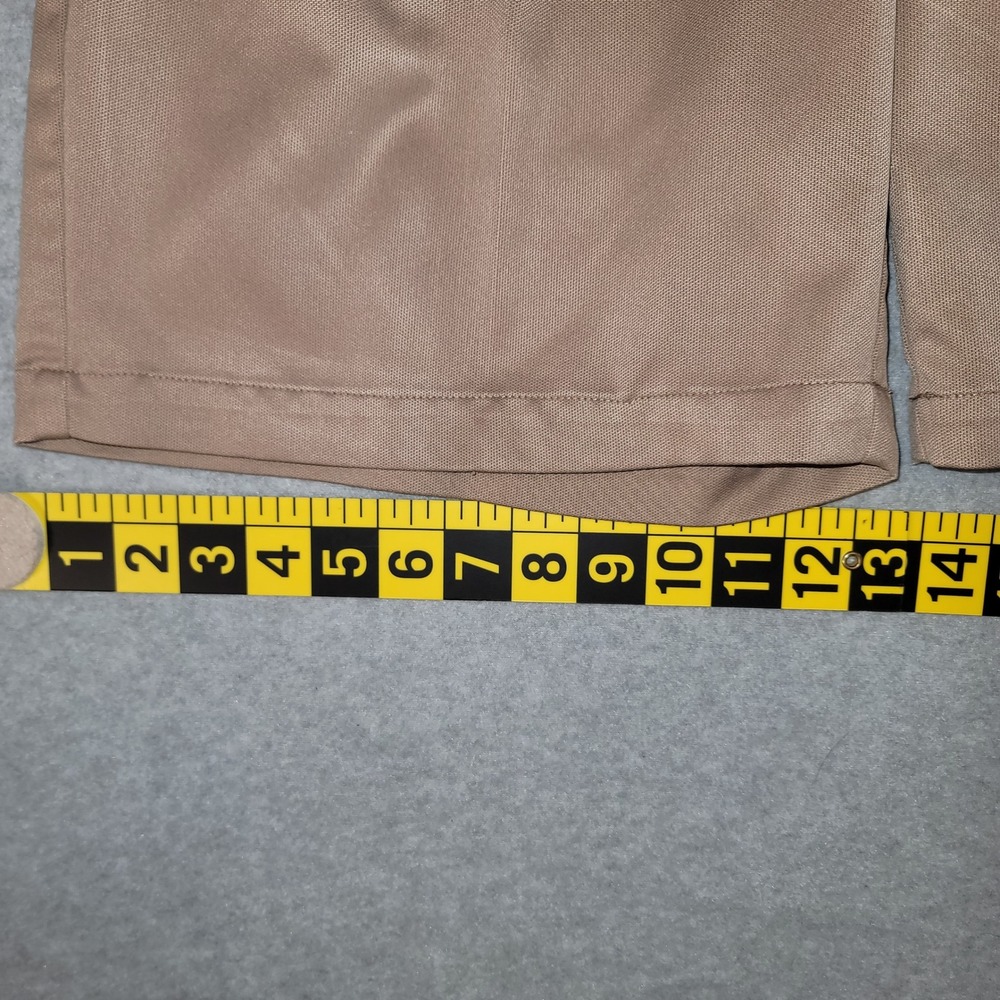 Callaway Mens Tan Khaki Pleated Golf Shorts Size 38 Performance Pique Knit - Picture 7 of 10